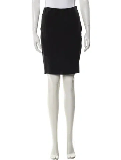 Pre-owned Lanvin Raw-edge Trim Knee-length Skirt In Black