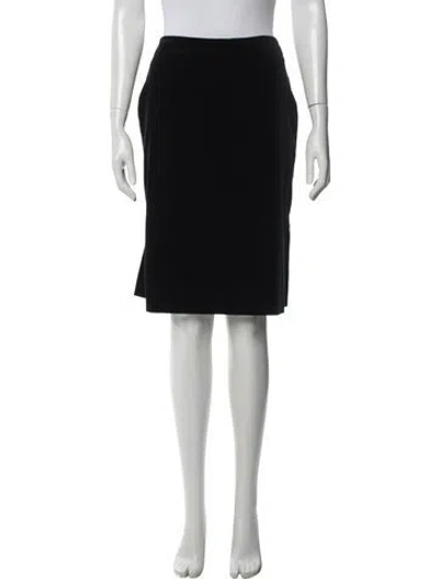 Pre-owned Lanvin Raw-edge Trim Knee-length Skirt In Black