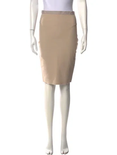 Pre-owned Lanvin Raw-edge Trim Knee-length Skirt In Neutral