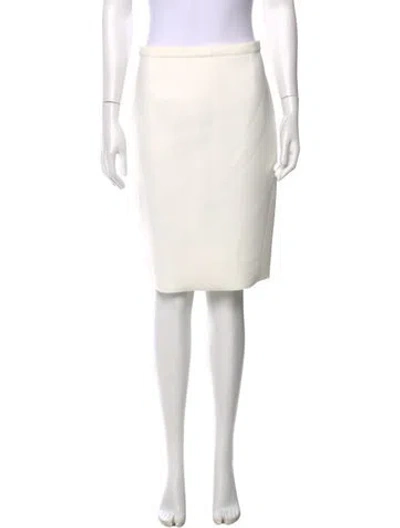 Pre-owned Lanvin Raw-edge Trim Knee-length Skirt In Neutral