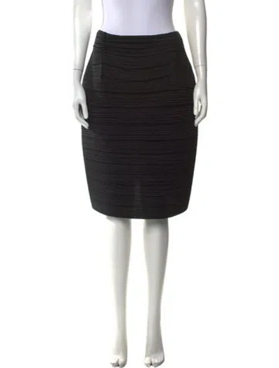 Pre-owned Lanvin Raw-edge Trim Knee-length Skirt W/ Tags In Black