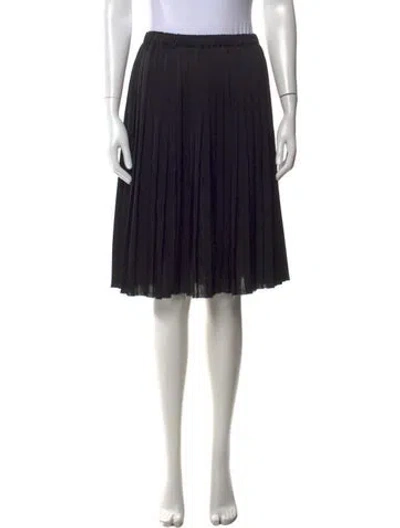 Pre-owned Lanvin Raw-edge Trim Midi Length Skirt In Black
