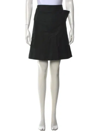 Pre-owned Lanvin Raw-edge Trim Mini Skirt In Black