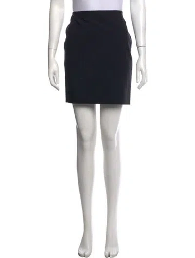 Pre-owned Lanvin Raw-edge Trim Mini Skirt In Black