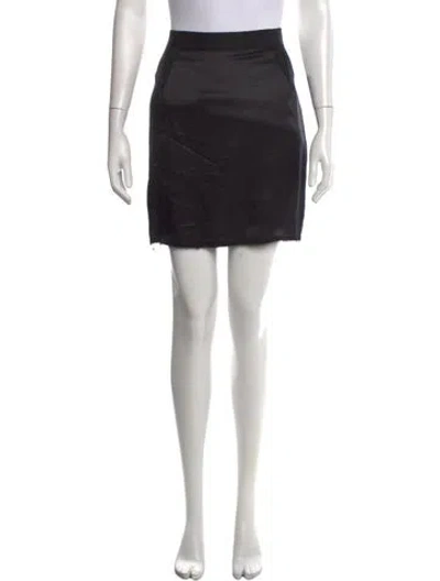 Pre-owned Lanvin Raw-edge Trim Mini Skirt In Black