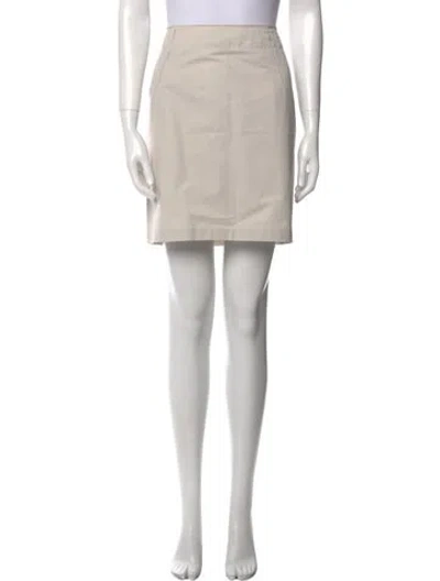 Pre-owned Lanvin Raw-edge Trim Mini Skirt In Neutral