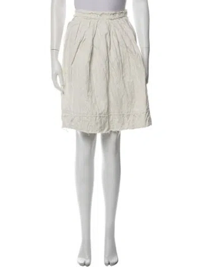 Pre-owned Lanvin Raw-edge Trim Mini Skirt In Neutrals