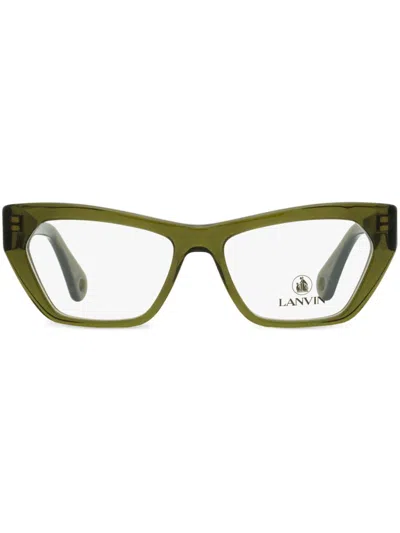 Lanvin Brille Mit Eckigem Gestell In Grün