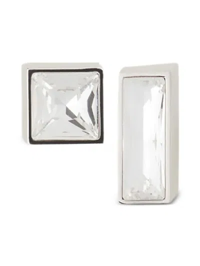 Lanvin Rectangle Stud Earrings In White