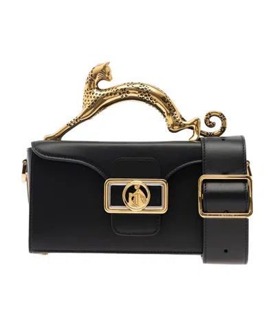 LANVIN PENCIL CAT LEATHER TOTE BAG