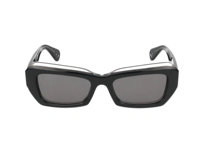 Lanvin Rectangular Frame Sunglasses In Black/crystal