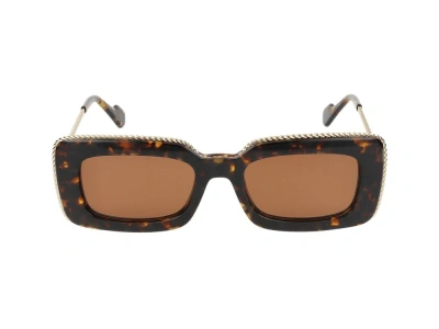 Lanvin Rectangular Frame Sunglasses In Brown
