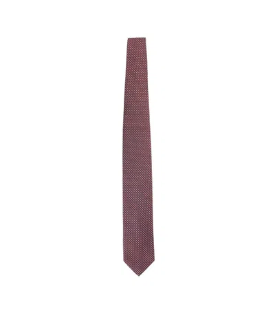 LANVIN RED CIRCLE DOT PRINTED TIE