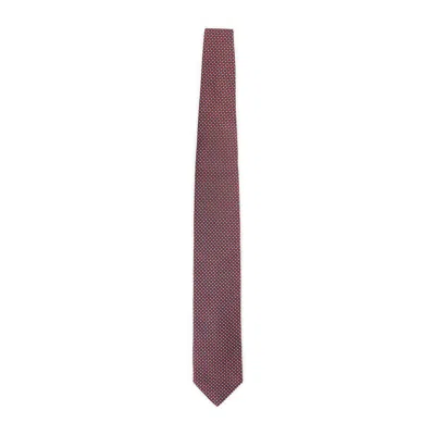LANVIN LANVIN RED CIRCLE DOT SILK TIE