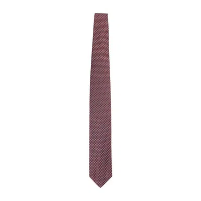 Lanvin Red Circle Dot Silk Tie In Orange