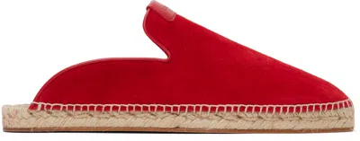 Lanvin Red Dorma Leather Espadrille Loafers In Carmine Red361