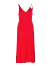 Lanvin Red Flame Sleeveless A-line Midi Dress In Red
