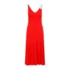 Lanvin Red Flame Sleeveless A-line Midi Dress