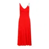Lanvin Red Flame Sleeveless A-line Midi Dress