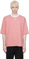 Lanvin Red Heathered-effect T-shirt In 340 Flame