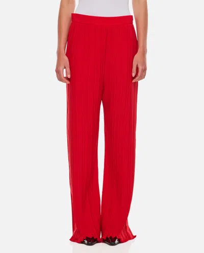 LANVIN RED WIDE LEG PLEATED PANT