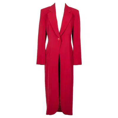 Pre-owned Lanvin Red Wool Coat With A Silk Lining