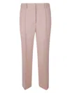 Lanvin Regular Fit Cropped Plain Trousers In Rose