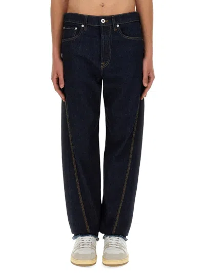 Lanvin Relaxed Fit Twisted Seam Denim Jeans In Blue