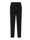 Lanvin Elasticated Drawstring Wool Trousers In Black