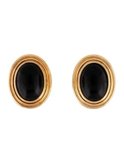 Pre-owned Lanvin Resin Clip-on Earrings In Black