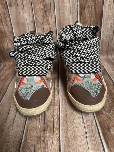 Pre-owned Lanvin Rhinestone Crystal Curb Sneaker In Multi
