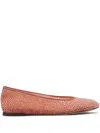 Lanvin Rhinestone-embellished Ballet Flats In Brown