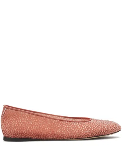 Lanvin Rhinestone-embellished Ballet Flats In Brown