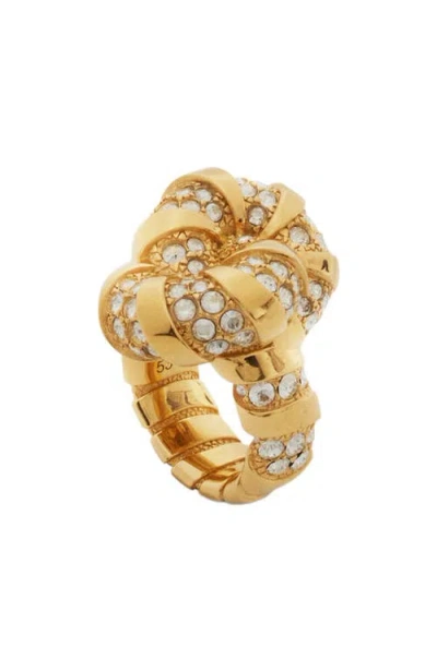 Lanvin Rhinestone Melodie Ring In Brown