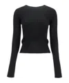 Lanvin Ribbed Crewneck Sweater In Black