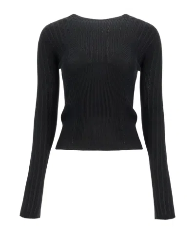 Lanvin Rib Round-neck Sweater In Black