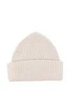 Lanvin Ribbed Beanie Hat In Brown