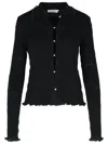 Lanvin Ribbed Buttoned Cardigan In Black