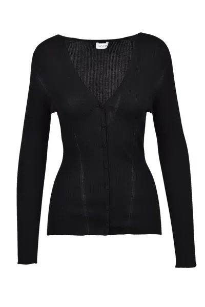 Lanvin Ribbed Cardigan - Black