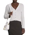 Lanvin Ribbed Cardigan In Viscose In White