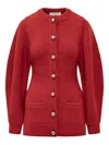 Lanvin Ribbed Cardigan In Red