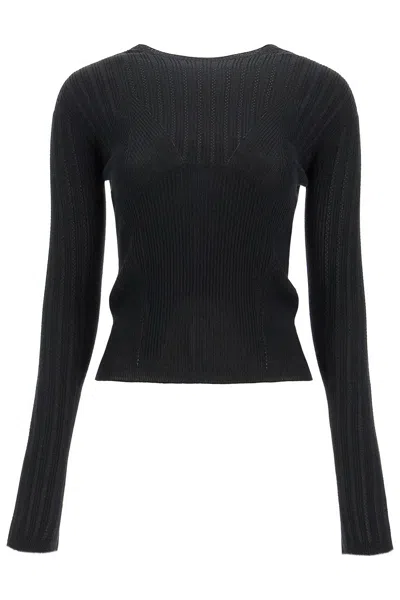 Lanvin Women's Ribbed Crewneck Sweater In Black