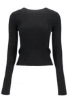 Lanvin Ribbed Crewneck Sweater In Noir (black)