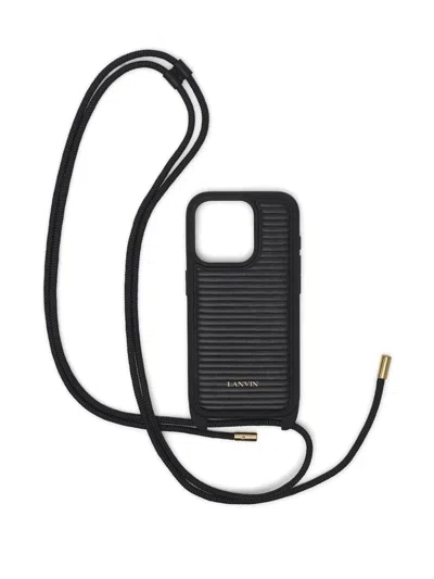 Lanvin Ribbed Iphone 13 Pro Case In Black