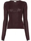 Lanvin Ribbed Knitwear Fitted Slit Cuffs In Purple
