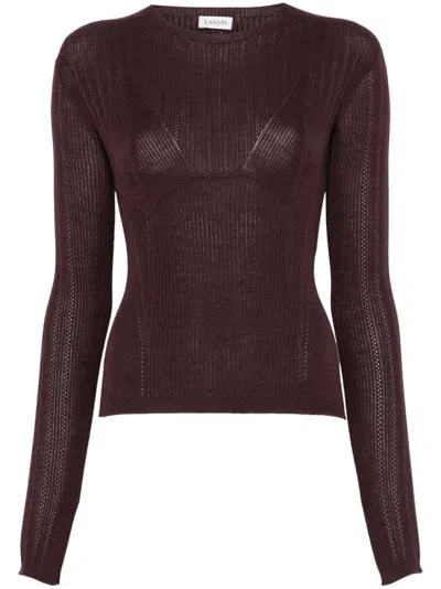 LANVIN RIBBED-KNIT SWEATER