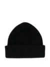 Lanvin Ribbed Wool Beanie Hat In Blue