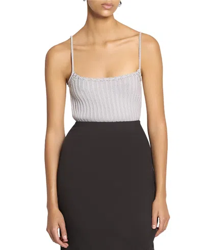Lanvin Ribbed Tank Top In Viscose In White
