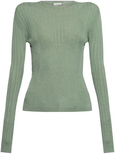 Lanvin Ribbed Top In Green