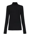 Lanvin Ribbed Turtleneck Sweater In Black